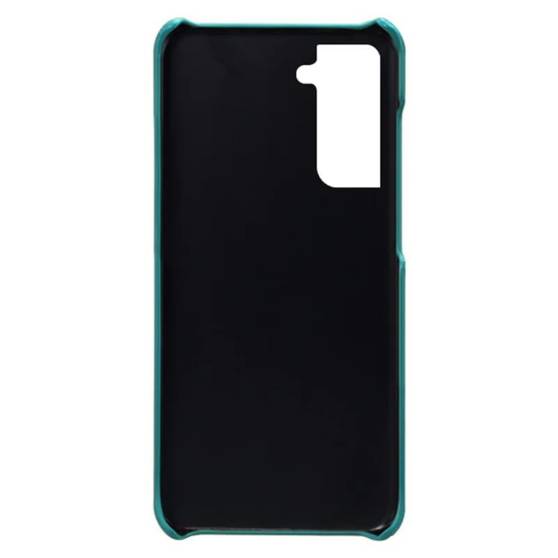 KSQ Well-Protected Scratch-Resistant PU Leather + PC Combo Dual Back Card Slots Design Hard Cover for Samsung Galaxy S22+ 5G - Green