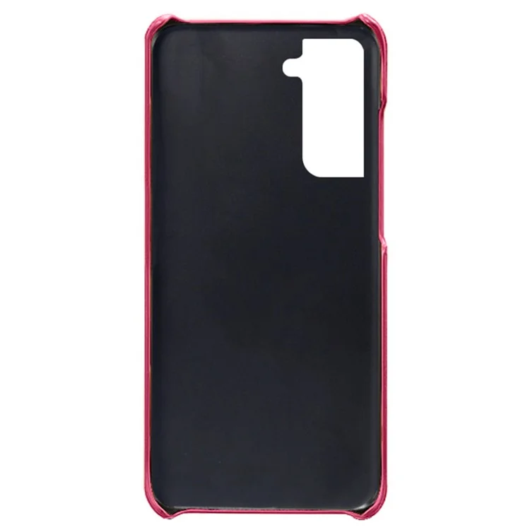 KSQ Bien Protegido de Cuero PU de Scratch + PC Combo de Ranuras de Tarjeta Trasera Dual de Diseño Para la Cubierta Dura Para Samsung Galaxy S22 + 5G - Rosa