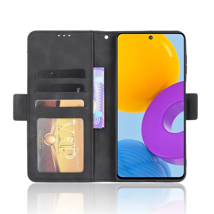 Custodia Per Telefono Ultra-sottile Design a Slot a Più Schede TPU+PU Coperchio Per Coperchio pu pu Samsung Galaxy M52 5G - Nero