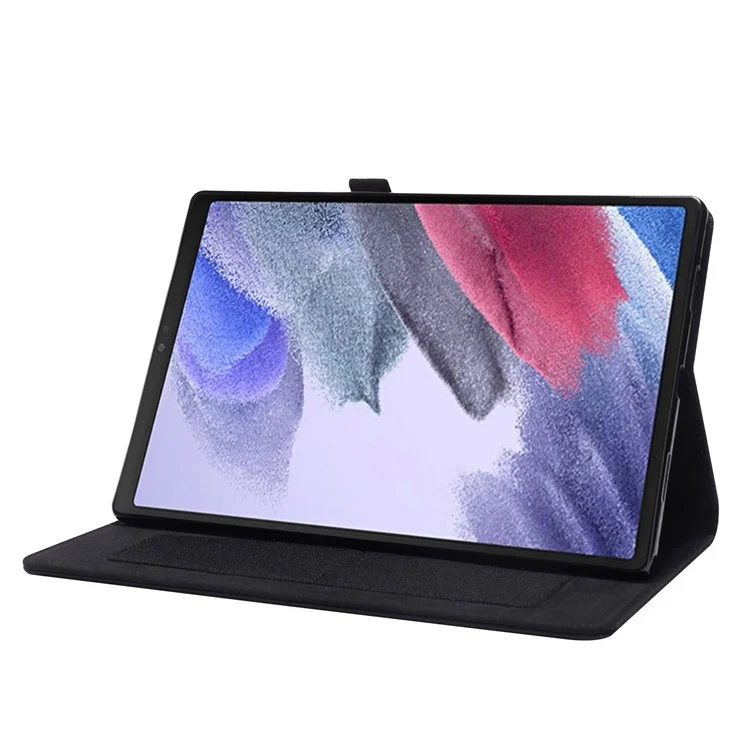 Pour Samsung Galaxy Tab A8 10.5 (2021) Texture en Tissu pu Cuir Tablet Pliant Stand Folio Couvercle de Protection Avec Machines à Sous Carte - le Noir