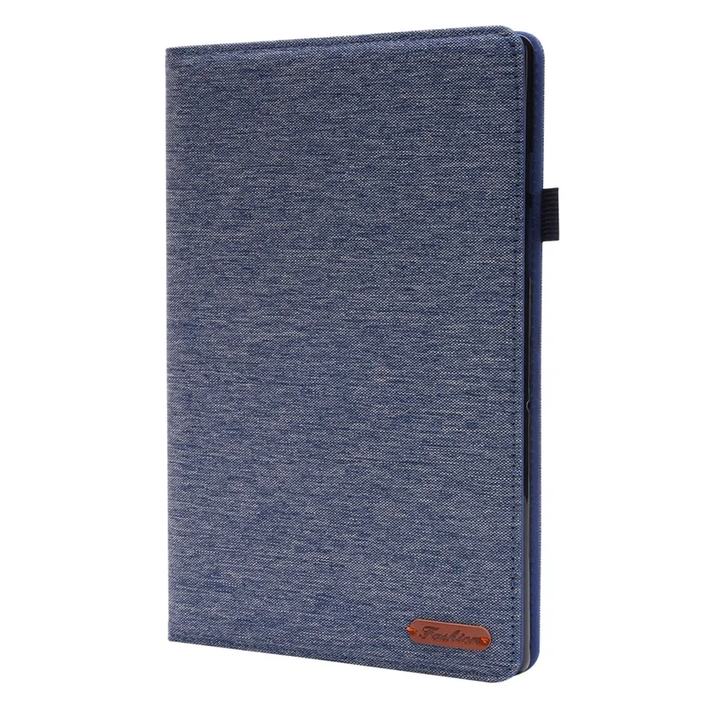 For Samsung Galaxy Tab A8 10.5 (2021) Cloth Texture PU Leather Tablet Case Folding Stand Folio Protective Cover with Card Slots - Blue