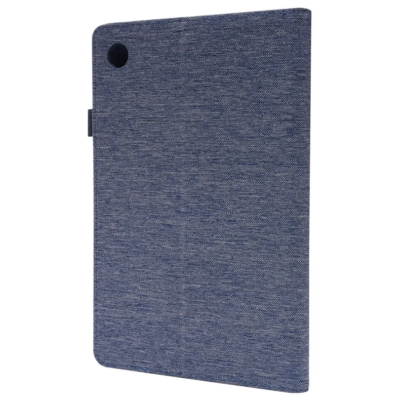 For Samsung Galaxy Tab A8 10.5 (2021) Cloth Texture PU Leather Tablet Case Folding Stand Folio Protective Cover with Card Slots - Blue