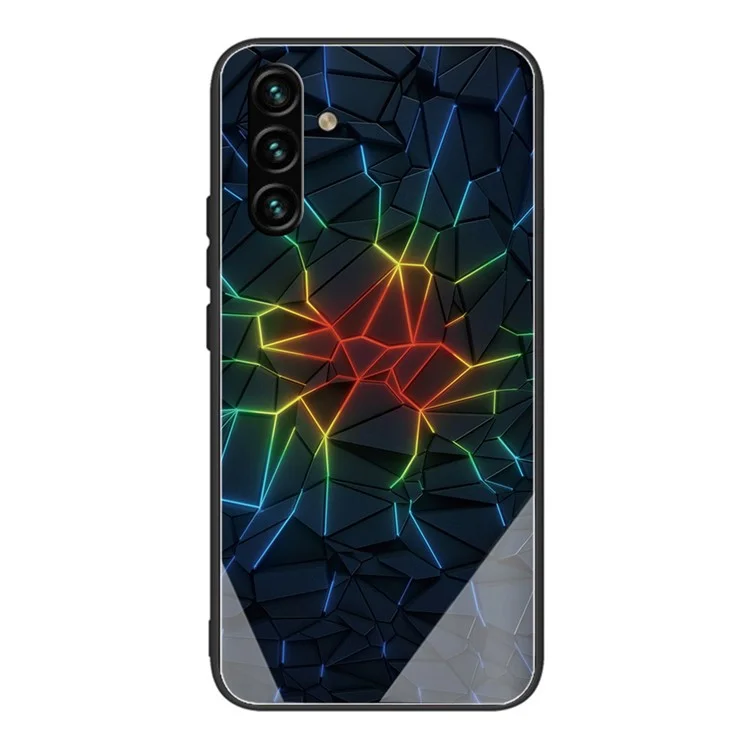 Stylish Pattern Printing Tempered Glass + TPU Shockproof Well-Protected Phone Case for Samsung Galaxy A13 5G - Light Stripe