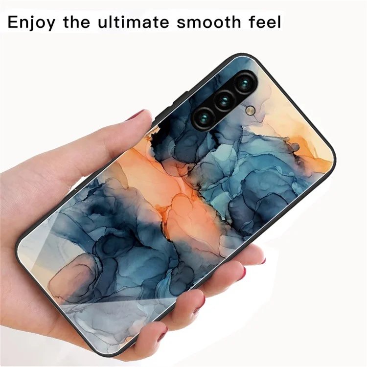 Marble Pattern Tempered Glass Back + Soft TPU Scratch-Proof Protective Case for Samsung Galaxy A13 5G - Style F