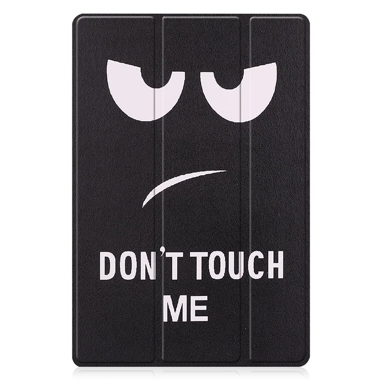 For Samsung Galaxy Tab A8 10.5 (2021) SM-X205 / SM-X200 Trifold Stand Pattern Printing Hard PC Soft PU Leather Tablet Cover  - Don't Touch Me