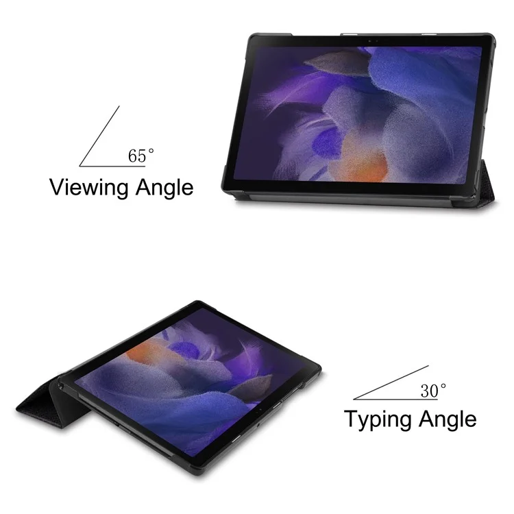 For Samsung Galaxy Tab A8 10.5 (2021) SM-X205 / SM-X200 Trifold Stand Pattern Printing Hard PC Soft PU Leather Tablet Cover  - Don't Touch Me
