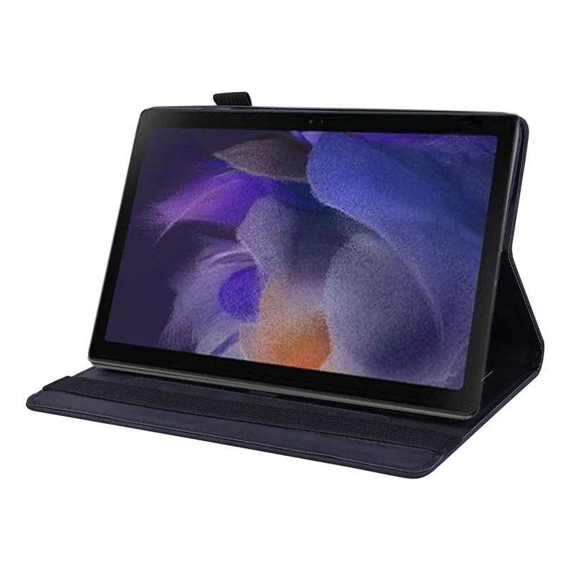 Flower Pattern Imprinting Shockproof Flip Cover Stand Design Anti-fall Leather Tablet Case with Card Slots and Pen Holder for Samsung Galaxy Tab A8 10.5 (2021) - Black