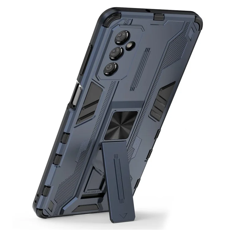 PC Dura + TPU Soft TPU Hybrid Case de Teléfonos Móviles Con Kickstand Para Samsung Galaxy M52 5G - Azul