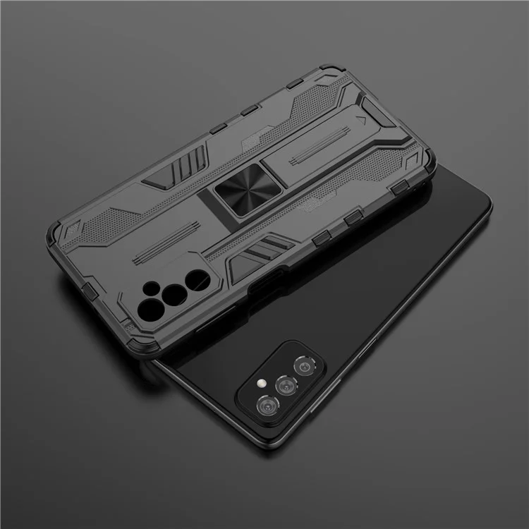 Hard PC + Soft TPU Hybrid Case Cover Mobile Phole с Kickstand Для Samsung Galaxy M52 5G - Синий