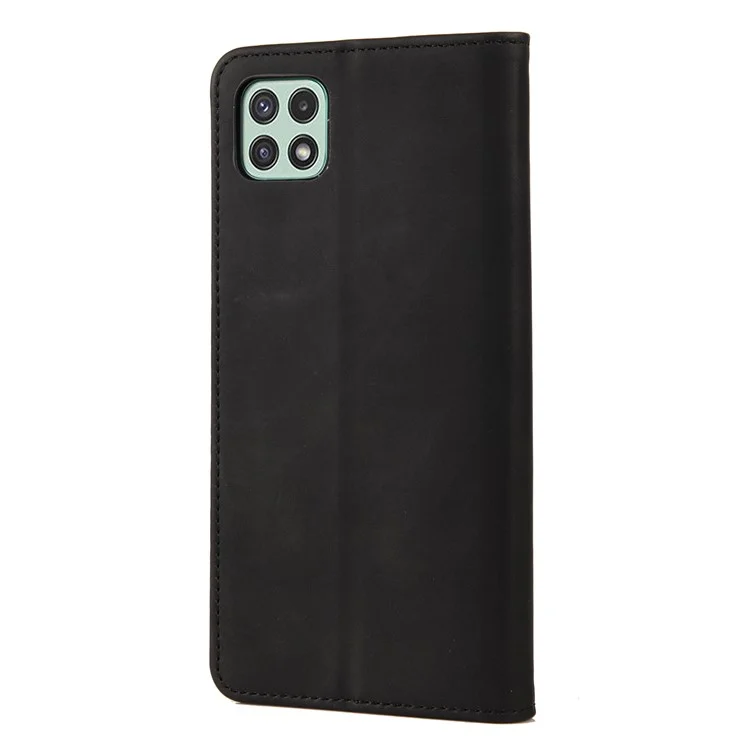Custodia Per Telefoni a Flip Resistente ai Graffi Splicing in Pelle Con Copertina Per Supporto Per Telefono Per Samsung Galaxy A22 5G (versione Ue) - Nero