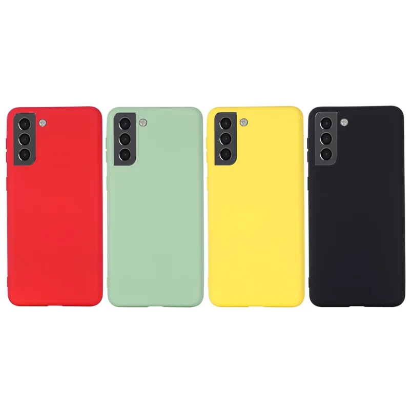Solid Color Liquid Silicone Drop-resistant Phone Case Cover with Strap for Samsung Galaxy S22+ 5G - Red