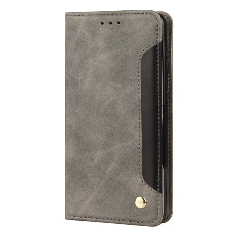 Stående telefonbeskytter med støjsikring, forretningsbælte i sammensat læder til Samsung Galaxy S21 FE 5G - Grå