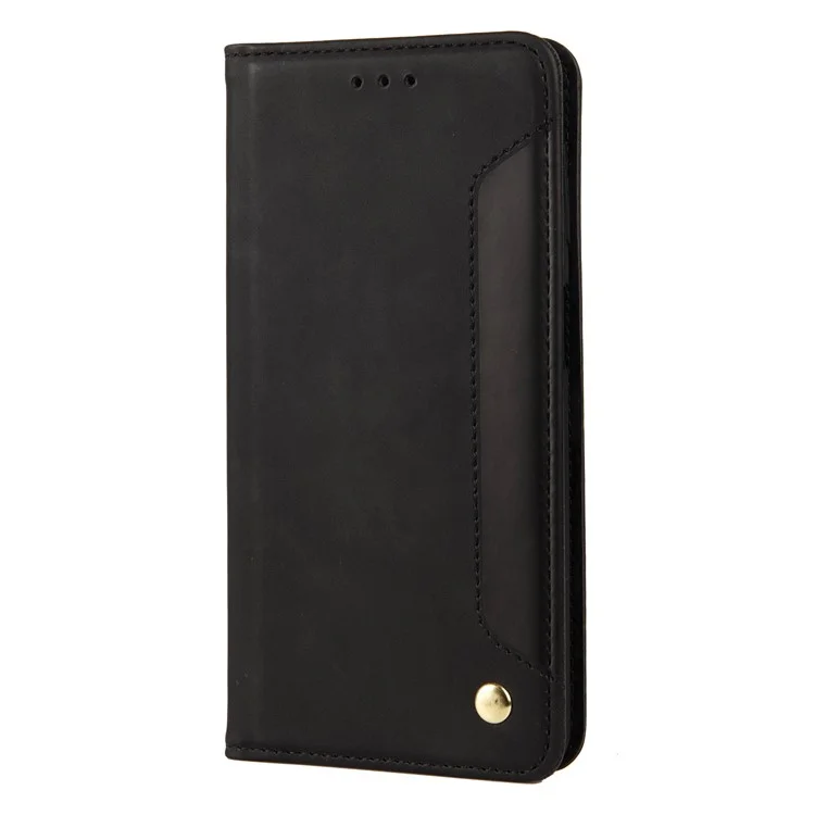 Scratch-resistant Shockproof Business Phone Case Splicing Leather Phone Stand Cover for Samsung Galaxy A52s/A52 5G/A52 4G - Black