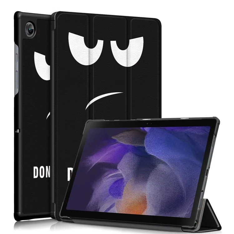 Étui de protection antichoc en PC dur et cuir PU souple avec motif d'impression pour Samsung Galaxy Tab A7 Lite 8,7 pouces SM-T220 (Wi-Fi) - Ne me touchez pas