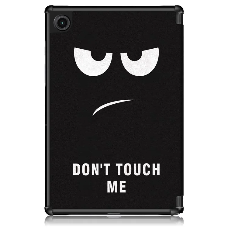 Étui de protection antichoc en PC dur et cuir PU souple avec motif d'impression pour Samsung Galaxy Tab A7 Lite 8,7 pouces SM-T220 (Wi-Fi) - Ne me touchez pas