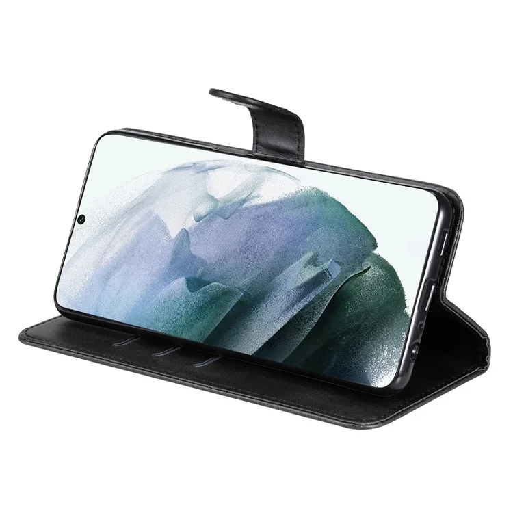 pu Leather Flip Case de Poche à Glissière Pocket Design Portefeuille Étui Anti-Drop Pour Samsung Galaxy S22 Ultra 5G - le Noir