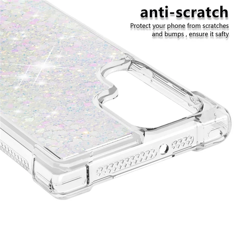 Quicksand TPU Protective Cover Shell Anti-Drop Multiple Color Choices Phone Case für Samsung Galaxy S22 Ultra 5G - Laser/Herz