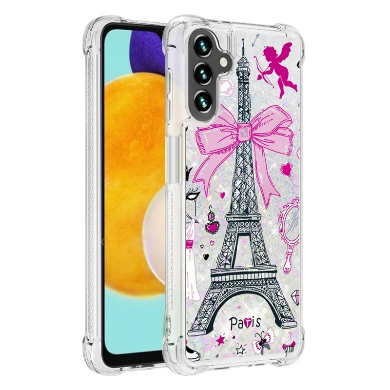 Quicksand TPU Protective Cover Shell with Multiple Printed Colored Pattern for Samsung Galaxy A13 5G / A04s 4G (164.7mm) - Mirror / Tower