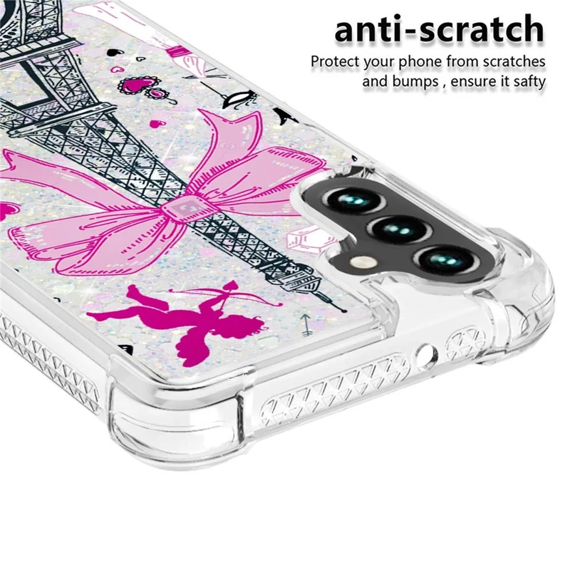 Quicksand TPU Protective Cover Shell with Multiple Printed Colored Pattern for Samsung Galaxy A13 5G / A04s 4G (164.7mm) - Mirror / Tower