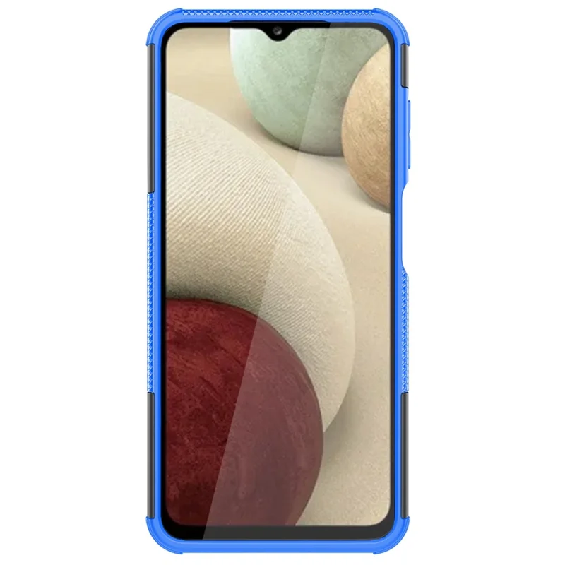 Anti-Rutsch-Reifen-Textur Weich Flexibles TPU + Hartes PC-Schutzhülle mit Ständer für Samsung Galaxy A13 5G / A04s 4G (164,7 x 76,7 x 9,1 mm) - Blau