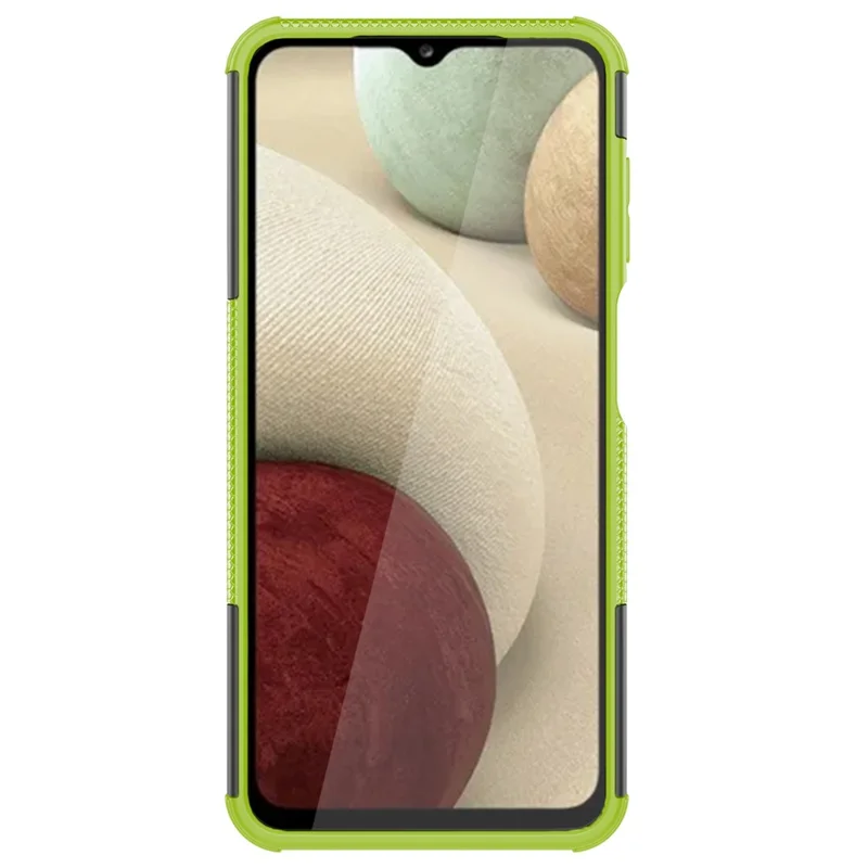 Anti-Slip Tire Texture Soft Flexible TPU + Hard PC Protective Phone Case with Kickstand for Samsung Galaxy A13 5G / A04s 4G (164.7mm) - Green