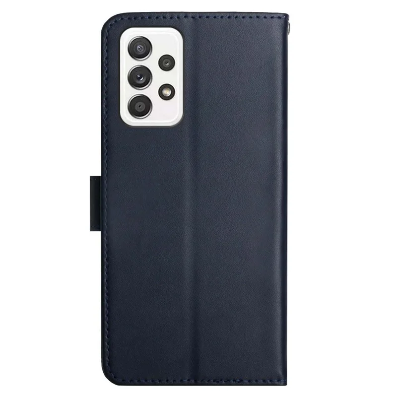 Nappa Texture Genuine Leather + TPU Wallet Stand Protective Phone Case with Magnetic Clasp for Samsung Galaxy A32 4G (EU Version) - Blue