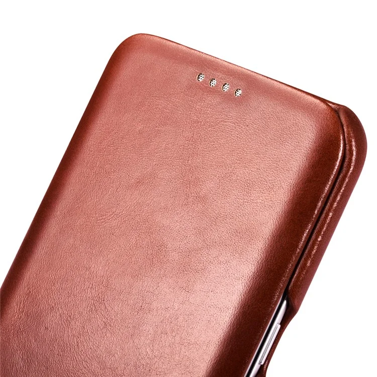ICARER Vintage Genuine Leather Phone Shell for Samsung Galaxy S7 edge G935 - Brown