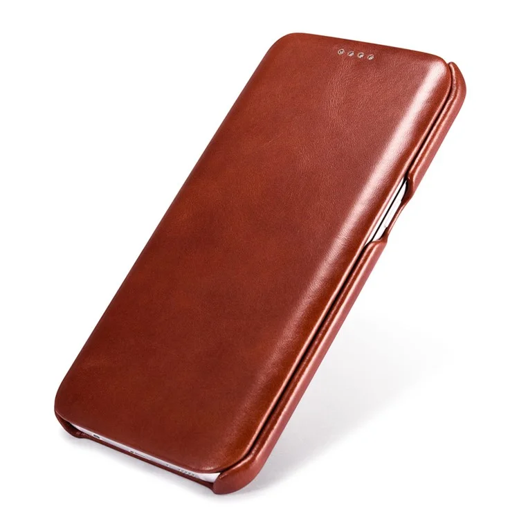 ICARER Vintage Genuine Leather Phone Shell for Samsung Galaxy S7 edge G935 - Brown