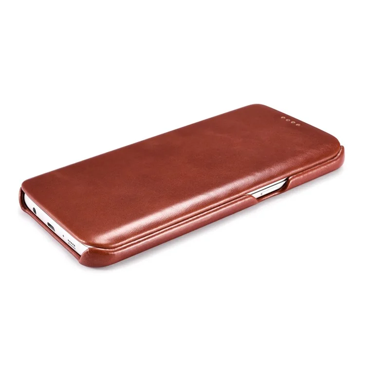 ICARER Vintage Genuine Leather Phone Shell for Samsung Galaxy S7 edge G935 - Brown