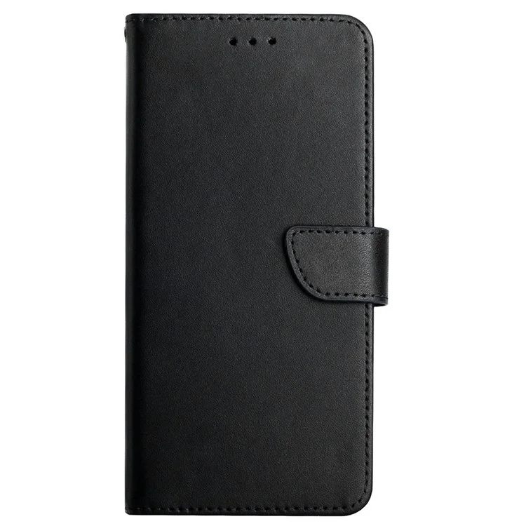 Funda Flip a Prueba de Salpicaduras de Piel Genuina con Textura Napa Multifunción Cartera Soporte Buena Protección de Teléfono para Samsung Galaxy S10e - Negro
