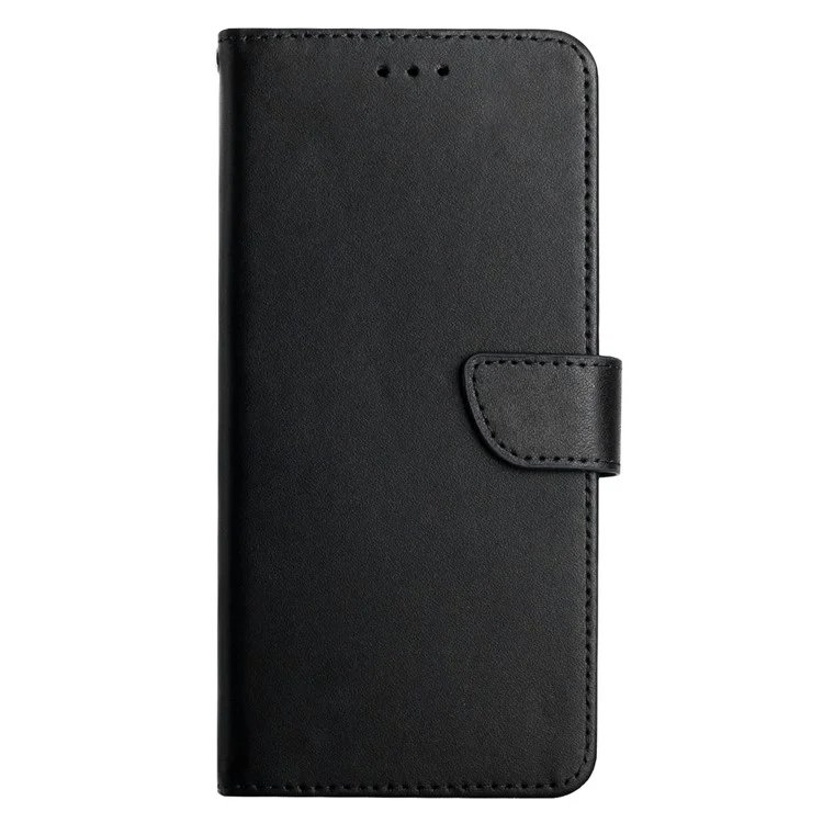 Custodia Wallet Genuino in Pelle Nappa Tinta Unita Antiurto per Samsung Galaxy S22+ 5G - Nero