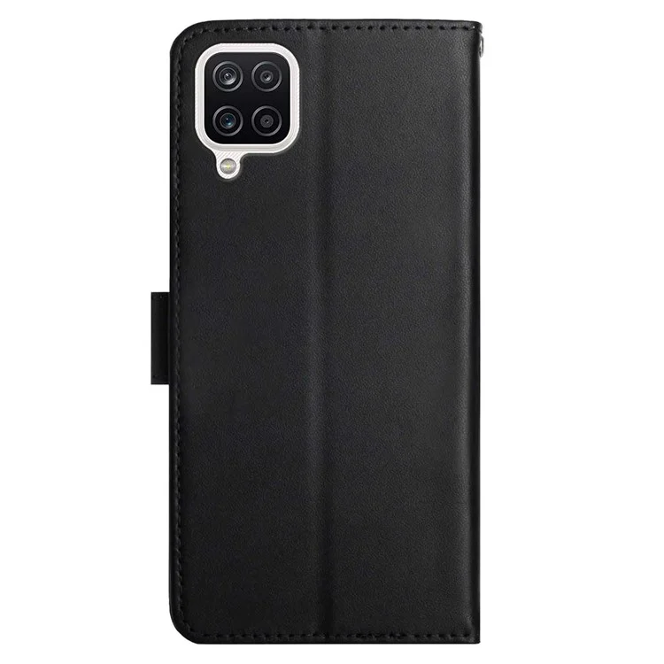 Nappa Texture Case Protetora Anti-Scratch Fechamento Magnético Carteira Genuíno Capa De Capa De Couro De Couro Com Suporte Para Samsung Galaxy A22 4G (versão Da UE) - Preto
