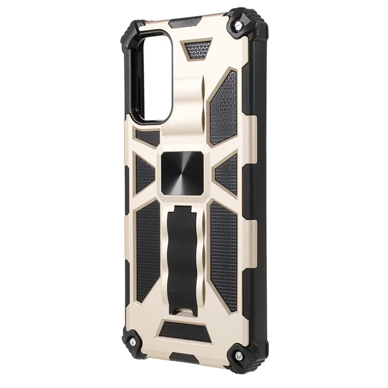 Kickstand Design Hybrid Hard PC TPU Phone Case for Samsung Galaxy A13 5G / A13 4G / A04 4G (164.4mm) / A04s 4G (164.7mm) - Gold