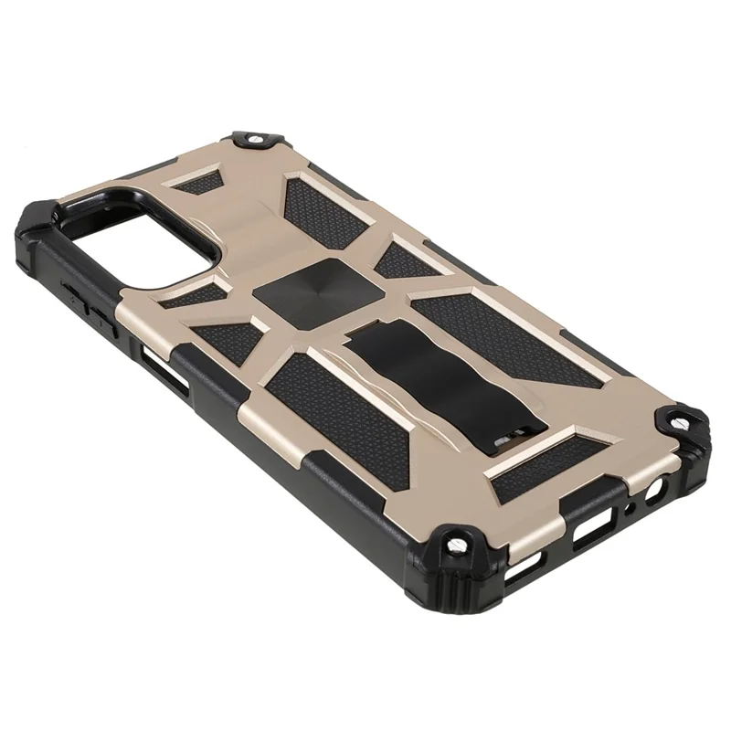 Kickstand Design Hybrid Hard PC TPU Phone Case for Samsung Galaxy A13 5G / A13 4G / A04 4G (164.4mm) / A04s 4G (164.7mm) - Gold