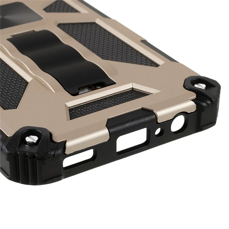 Kickstand Design Hybrid Hard PC TPU Phone Case for Samsung Galaxy A13 5G / A13 4G / A04 4G (164.4mm) / A04s 4G (164.7mm) - Gold