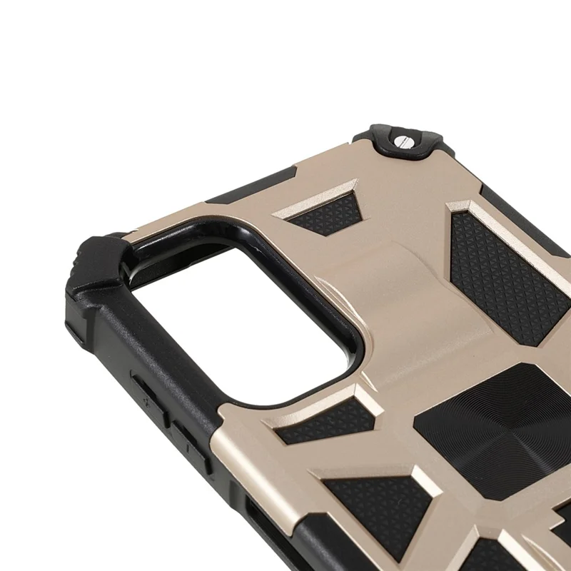 Kickstand Design Hybrid Hard PC TPU Phone Case for Samsung Galaxy A13 5G / A13 4G / A04 4G (164.4mm) / A04s 4G (164.7mm) - Gold