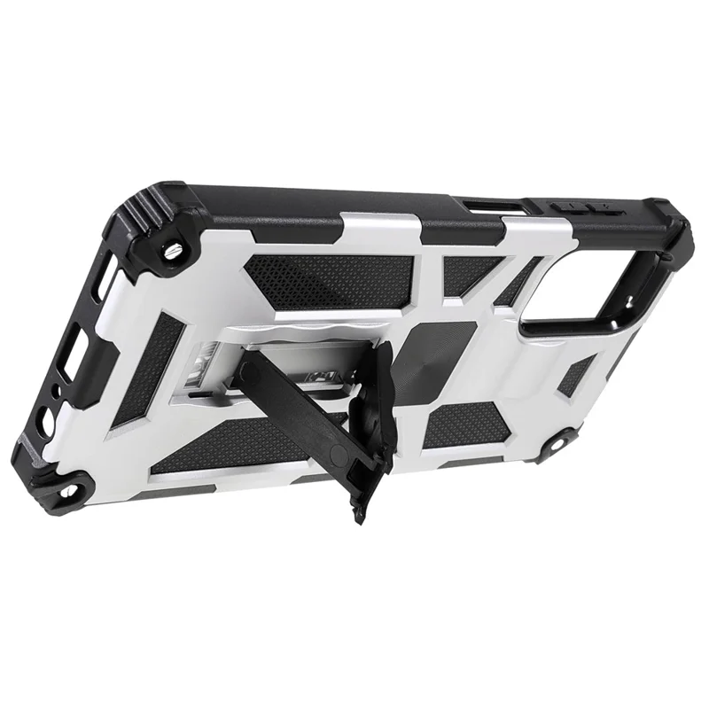 Kickstand Design Hybrid Hard PC TPU Phone Case for Samsung Galaxy A13 5G / A13 4G / A04 4G (164.4mm) / A04s 4G (164.7mm) - Silver