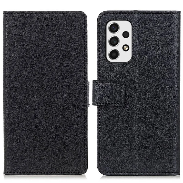 Magnetic PU Leather Stand Wallet Flip Cover Shockproof TPU Interior Protective Case for Samsung Galaxy A53 5G - Black