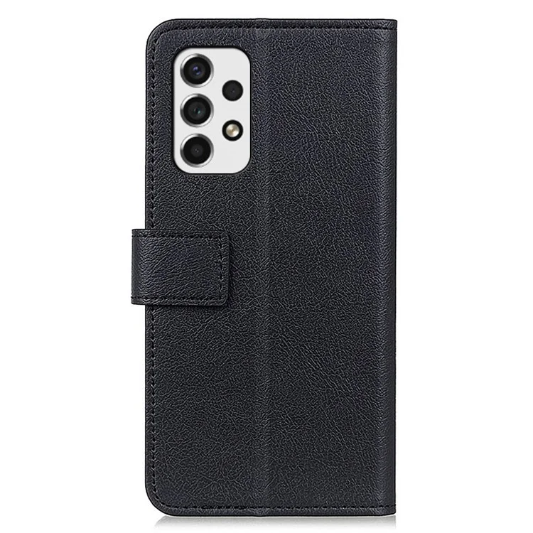 Magnetic PU Leather Stand Wallet Flip Cover Shockproof TPU Interior Protective Case for Samsung Galaxy A53 5G - Black