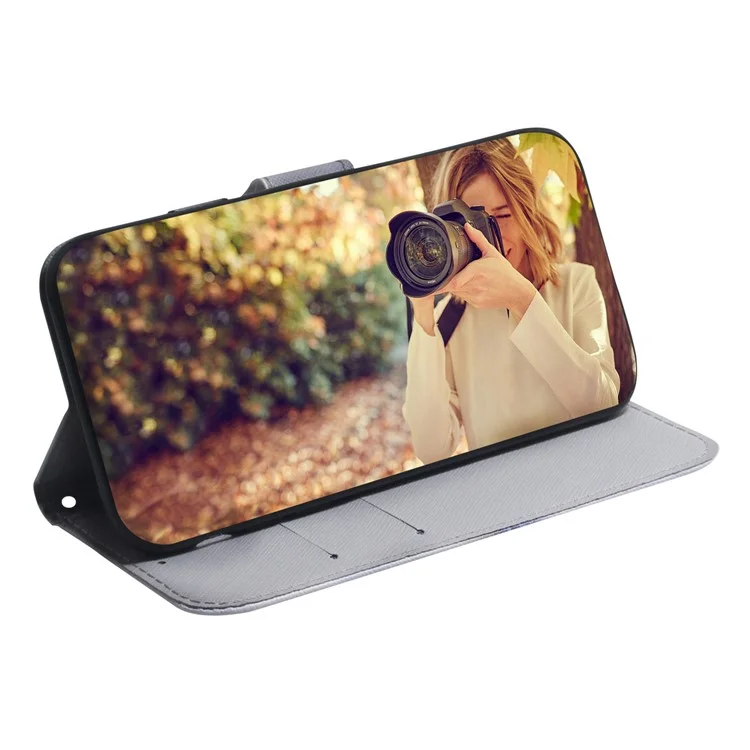 Pattern Printing Wallet Leather Flip Stand Stand Folio Protection Phone Tampo Para Samsung Galaxy M52 5G - Cabeça de Tigre