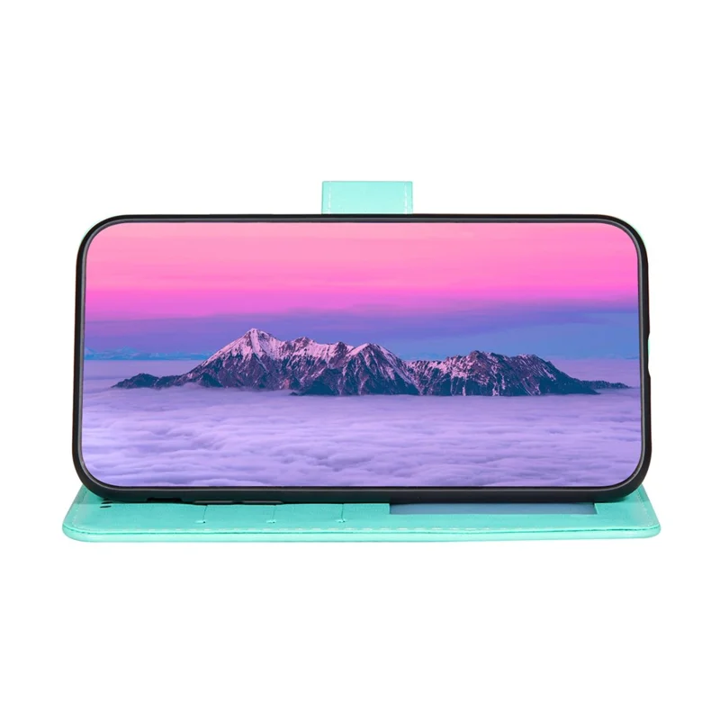 Anti-scratch Flip Phone Cover Solid Color PU Leather Wallet Stand Phone Case for Samsung Galaxy S22 Ultra 5G - Green