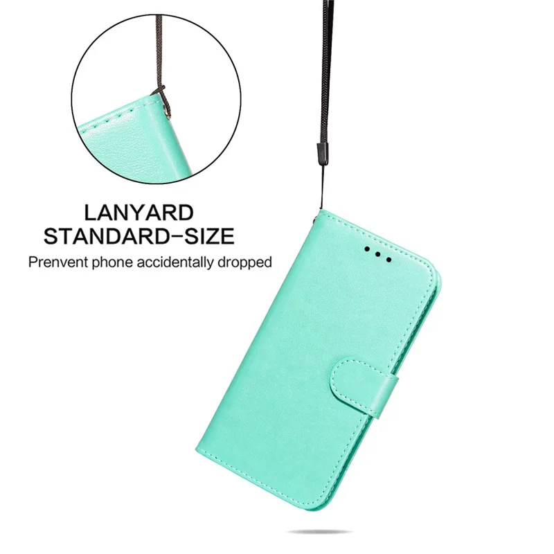 Anti-scratch Flip Phone Cover Solid Color PU Leather Wallet Stand Phone Case for Samsung Galaxy S22 Ultra 5G - Green
