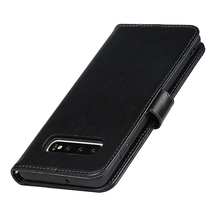 R61 Texture Feld Seam Phone Case Pattern Improntato Elegante Portafoglio In Pelle PU Con Supporto Per Samsung Galaxy S10 - Nero