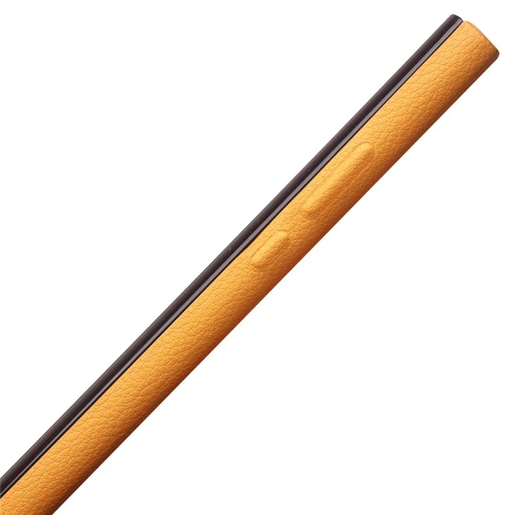 Qialino Automodomia/sono Função de Couro Genuíno Ultra-fino Capa da Caixa de Telefone Com Janela de Exibição Para Huawei P40 - Amarelo