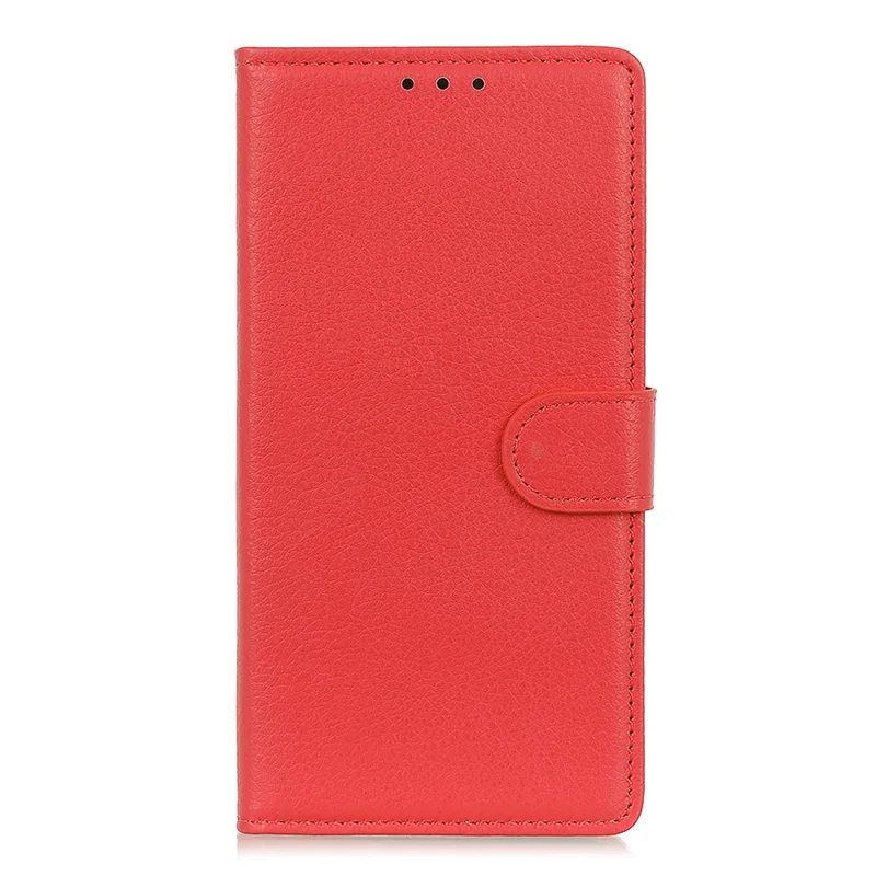 Étui de portefeuille protecteur en TPU à texture de litchi et en cuir PU pour Samsung Galaxy A33 5G - Rouge 