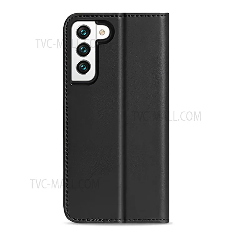 DUX DUCIS Hivo Series RFID Blocking Design Split Leather Wallet Stand Drop-proof Flip Phone Case Cover für Samsung Galaxy S22 5G - Schwarz