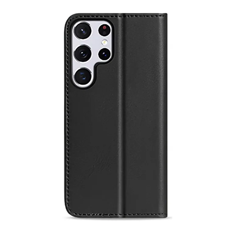 DUX DUCIS Серия Hivo RFID Блокирующий дизайн Folliо Flip Case Split Leather Wallet Stand Защитный чехол для Samsung Galaxy S22 Ultra 5G - Черный 