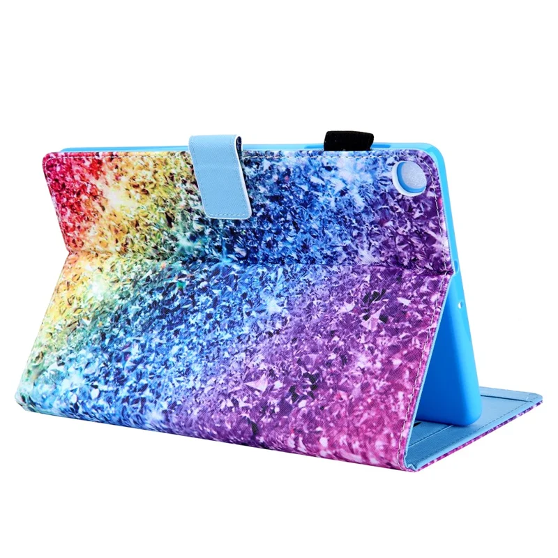 Pattern Printing Stand Leather Tablet Case for Samsung Galaxy Tab A8 10.5 (2021) SM-X200 X205 / A8 10.5 (2022) - Colorful Rhinestone