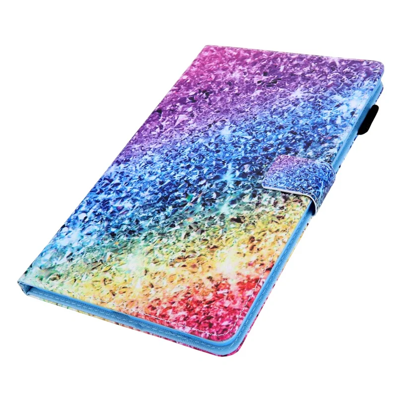 Pattern Printing Stand Leather Tablet Case for Samsung Galaxy Tab A8 10.5 (2021) SM-X200 X205 / A8 10.5 (2022) - Colorful Rhinestone