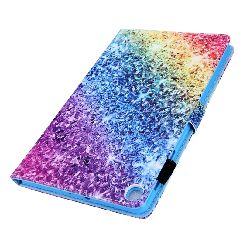 Pattern Printing Stand Leather Tablet Case for Samsung Galaxy Tab A8 10.5 (2021) SM-X200 X205 / A8 10.5 (2022) - Colorful Rhinestone